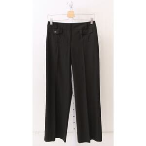 NWT TALBOTS 4 Straight Leg Trouser Pants Front Flap Pockets Stretch Career Black